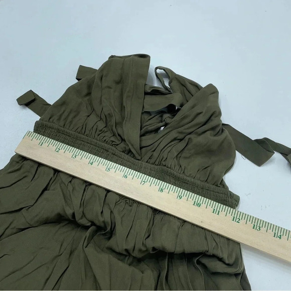 Lulus Tie-Strap Maxi Dress S My Heart Goes Olive Green NWT 1482 - Picture 7 of 9